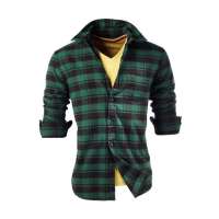 佐丹奴男装苏格兰格子法兰绒衬衫010415010010701(深绿格子/小码)