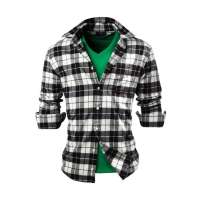 佐丹奴男装苏格兰格子法兰绒衬衫010415010017201(黑白大方格/小码)