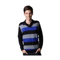 POLO VILLAE男士黑兰条羊毛衫PFDPDAPCF30990(52)