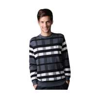 POLO VILLAE男士灰白格套头羊毛衫PFDPDAPCF31050(54)