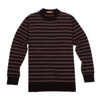 澳洋纯男士时尚休闲圆领条纹长袖羊毛衫0936050(驼咖/L)