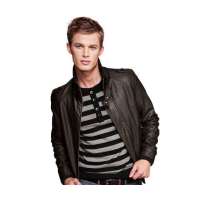 SPORTICA斯波帝卡男士机车短款修身水洗皮衣11182152(L)