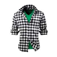 佐丹奴男装苏格兰格子法兰绒衬衫010415010017601(黑白格子/小码)