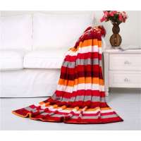 凯诗风尚彩色条纹珊瑚绒毯