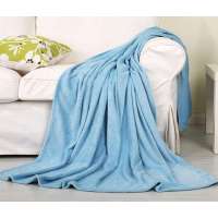 凯诗风尚湖水蓝珊瑚绒毯-简爱素色系列