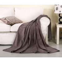 凯诗风尚灰色珊瑚绒毯-简爱素色系列