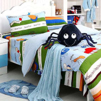 凯诗风尚快乐小蜜蜂全棉活性印花儿童床品四件套