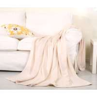 凯诗风尚奶白珊瑚绒毯-简爱素色系列