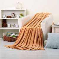 凯诗风尚驼色珊瑚绒毯-简爱素色系列