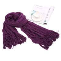 凯诗风尚紫色针织围巾 - 伊丽莎白流苏系列