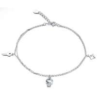 Lux-women-925银瑞士钻石脚链简易时尚款-童真