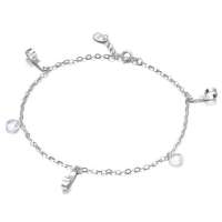 Lux-women-925银瑞士钻石脚链简易时尚款-童稚