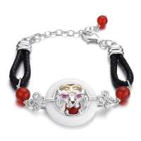 Lux-women-白安力士精镶天然红玛瑙手链-玉虎含春(附权威质检证书)