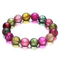 Lux-women-仿碧玺七彩水晶手链-绚彩晶石12MM