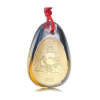 Lux-women-五彩绚丽琉璃镶嵌千足金箔吊坠-佛