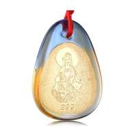 Lux-women-五彩绚丽琉璃镶嵌千足金箔吊坠-观音