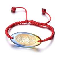 Lux-women-五彩绚丽琉璃镶嵌千足金箔手链-亲嘴鱼