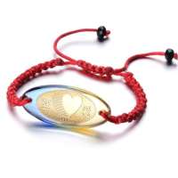 Lux-women-五彩绚丽琉璃镶嵌千足金箔手链-至爱