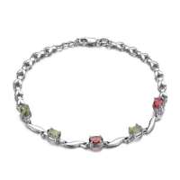 Lux-women-925银镶嵌天然碧玺手链-娇媚