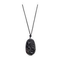 Lux-women-冰种黑曜石吊坠-吸财