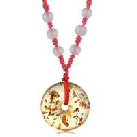 Lux-women-富贵平安琥珀吊坠-平安扣