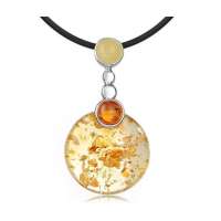 Lux-women-富贵时尚琥珀吊坠-金色