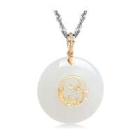 龙之昱-黄18K金镶和田玉吊坠-凤飞翱翔