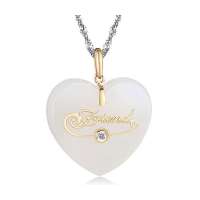 龙之昱-黄18K金镶钻石和田玉吊坠-爱佳人