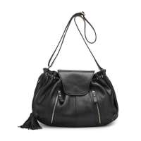 DUDU阳光丽人系列牛皮斜挎包DUD11S002A(黑)