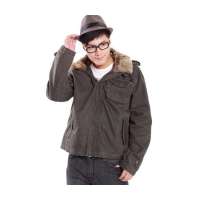 GOODFUTURE毛领帆布短款茄克款军绿色56-58GF-M002-0001-2XL