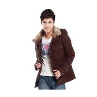 GOODFUTURE毛领帆布中款茄克带帽款咖啡色52GF-M002-0002-52 XL