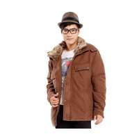 GOODFUTURE毛领帆布中款茄克带帽款土黄色52GF-M002-0008-52 XL