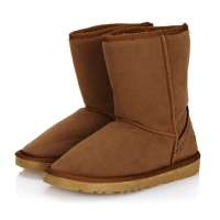 回力1005仿皮中筒雪地靴驼色(35)