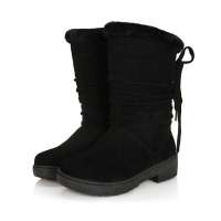 回力1026系带中筒雪地靴黑色(39)