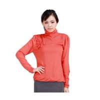 澳洋纯 绣花时尚高领修身针织羊毛衫7070(桔色/L)