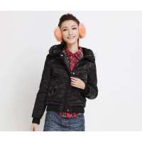 唐狮 女侧面车菱形格棉衣11042106211590105黑色(L)