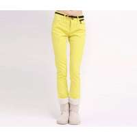 唐狮 女弹力修身小脚裤(配送腰带)11042209300131226芥末黄(26)