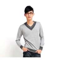 唐狮 男V领套素色毛衫(下单款)11141104340102905浅麻灰(L)