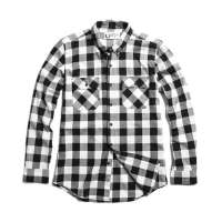 佐丹奴BSX男装SUPPERCHE鲨鱼印花格子衬衫040410010010902(黑白格子/中码)