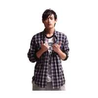 佐丹奴BSX男装SUPPERCHE鲨鱼印花格子衬衫040410010017602(紫白格子/中码)