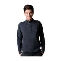 POLO VILLAE男士黑灰立领百搭羊毛衫APCW45391(54)