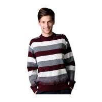 POLO VILLAE男士红灰条圆领羊毛衫APCW40020(50)