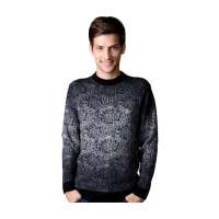 POLO VILLAE男士浅灰色圆领百搭羊毛衫APCW48851(46)