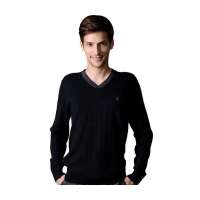 POLO VILLAE男士深灰V领羊毛衫APCW44955(54)