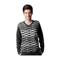 POLO VILLAE男士深灰色V领羊毛衫APCW45755(46)