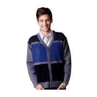 POLO VILLAE男士中灰色纽扣开衫羊毛衫APCW42154(52)