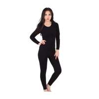 南极人女式铂金羊毛竹炭黄金甲保暖内衣9184性感黑L