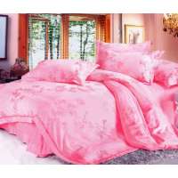 红富士 SFN-8 珍品提花婚庆四件套 月下追枝粉