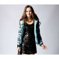 OLOMO欧莱诺可爱蕾丝圆点女款棉服粉绿(女XL)111857014252