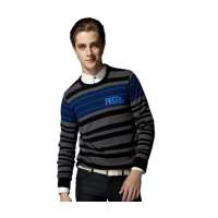 OLOMO欧莱诺精致粗细条纹毛衫蓝灰(男XL)111710035052